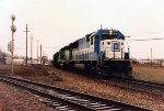 Loaded coal train rolls east